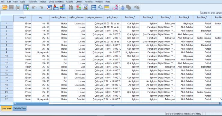 Ben, SPSS, R programlama veya R studio, Stata, Excel, Eviews ve Minitab ile veri girişi ve veri analizi yaparım.