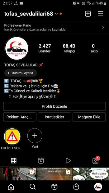 88 BİN %100 OORGANİK TAKİPÇİLİ REKLAM SAYFASI