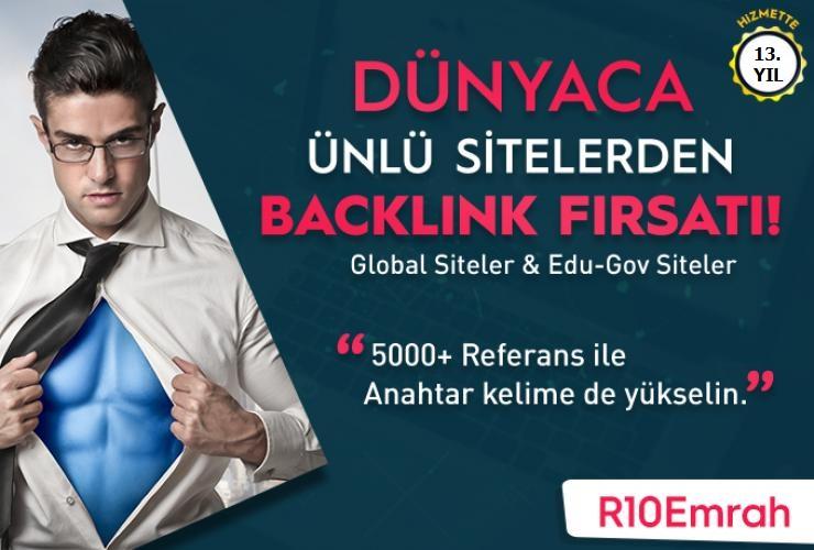 ★ Dünyaca Ünlü Sitelerden BACKLİNK FIRSATI! ★ Global Siteler ★ Edu-Gov Siteler ★ %100 Manuel Ekleme ★