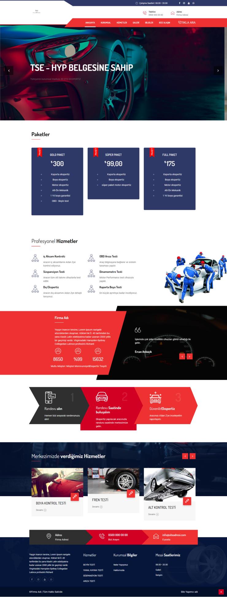 PHP - Şık Kurumsal Web Sitesi Scripti - Oto Ekspertiz & Tamir ve Bakım - V2