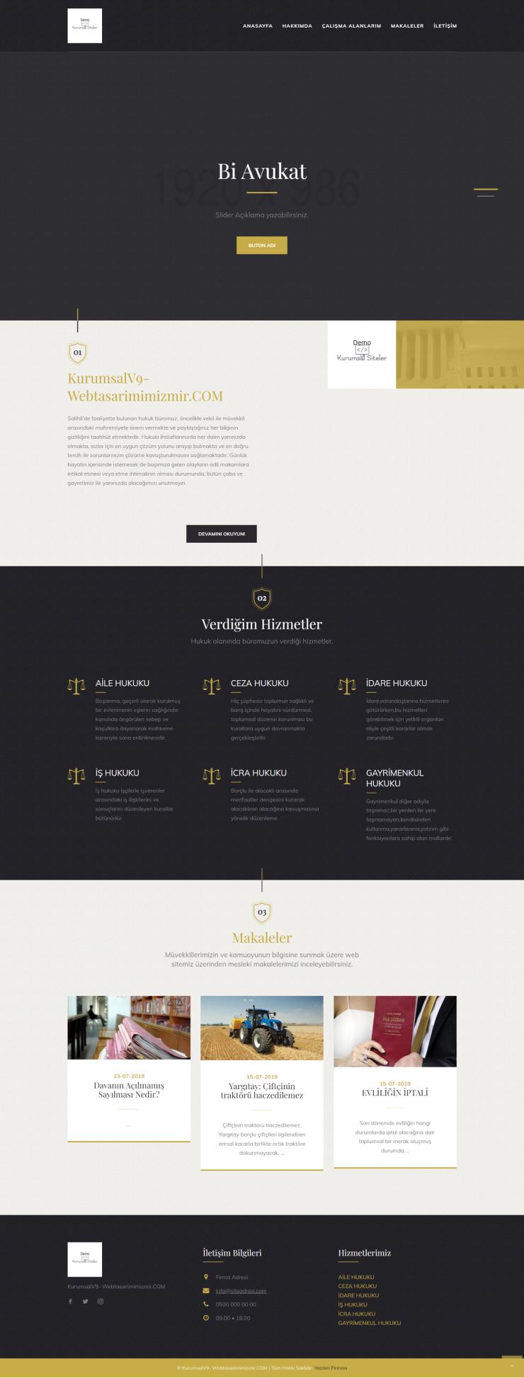PHP - Şık Kurumsal Web Sitesi Scripti - Avukatlık & Danışmanlık