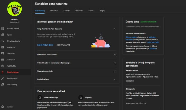 PARA KAZANMASI AÇIK YOUTUBE KANALI