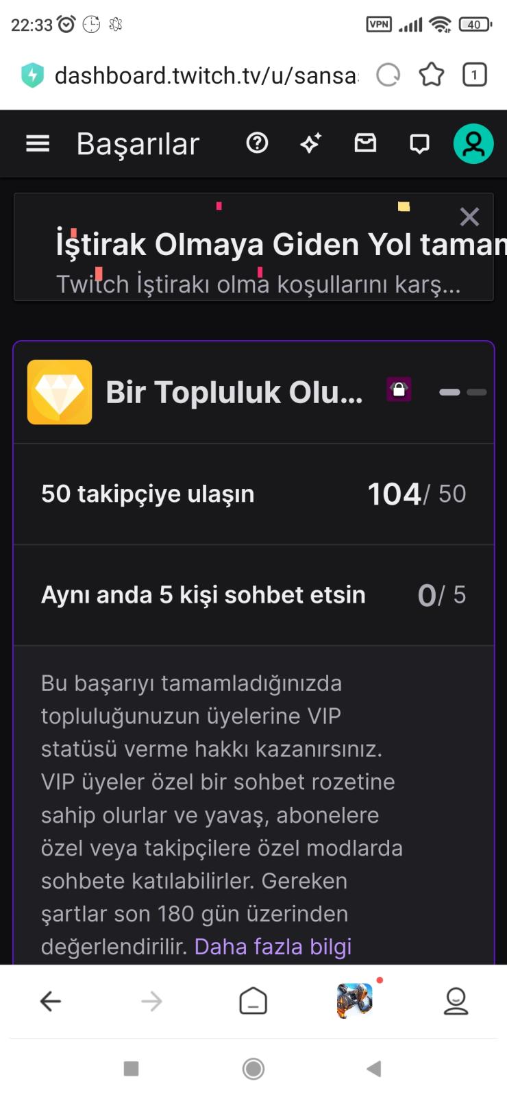 Satılık Twitch İştirak hesabı kanali