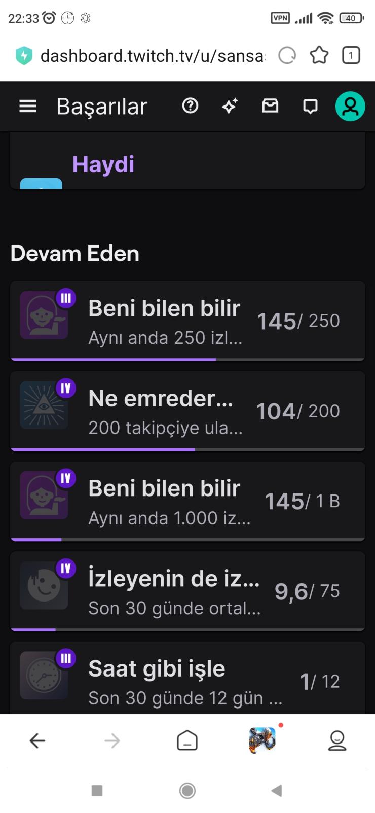 Satılık Twitch İştirak hesabı kanali