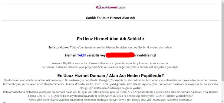 Premium Domain - EnUcuzHizmet.com Alan Adı Satılıktır