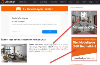 10 Yıllık DA63/PA44 Mobilya-Dekorasyon Sitesinden Banner Reklam Hizmeti
