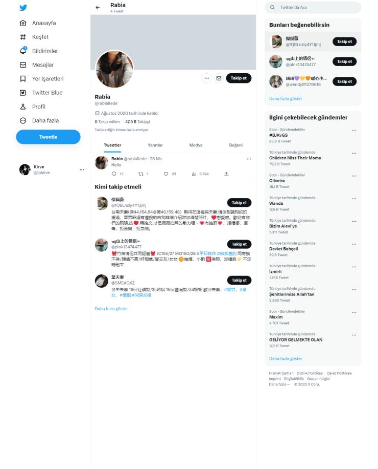 47k Takipçili Aktif Organik Twitter Hesap