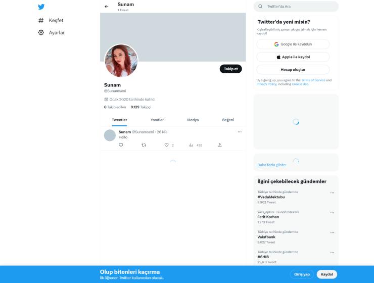 9k Takipçili Aktif Organik Twitter Hesap