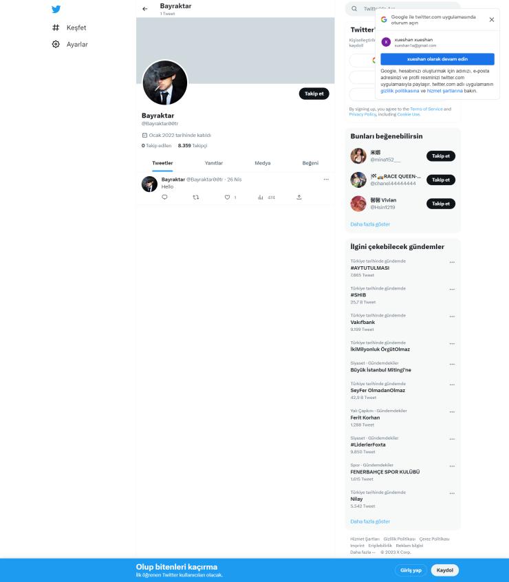 8k Takipçili Aktif Organik Twitter Hesap