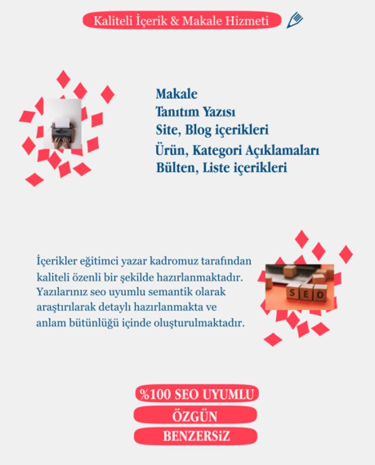 Makale hizmeti, seo uyumlu, özgün, benzersiz