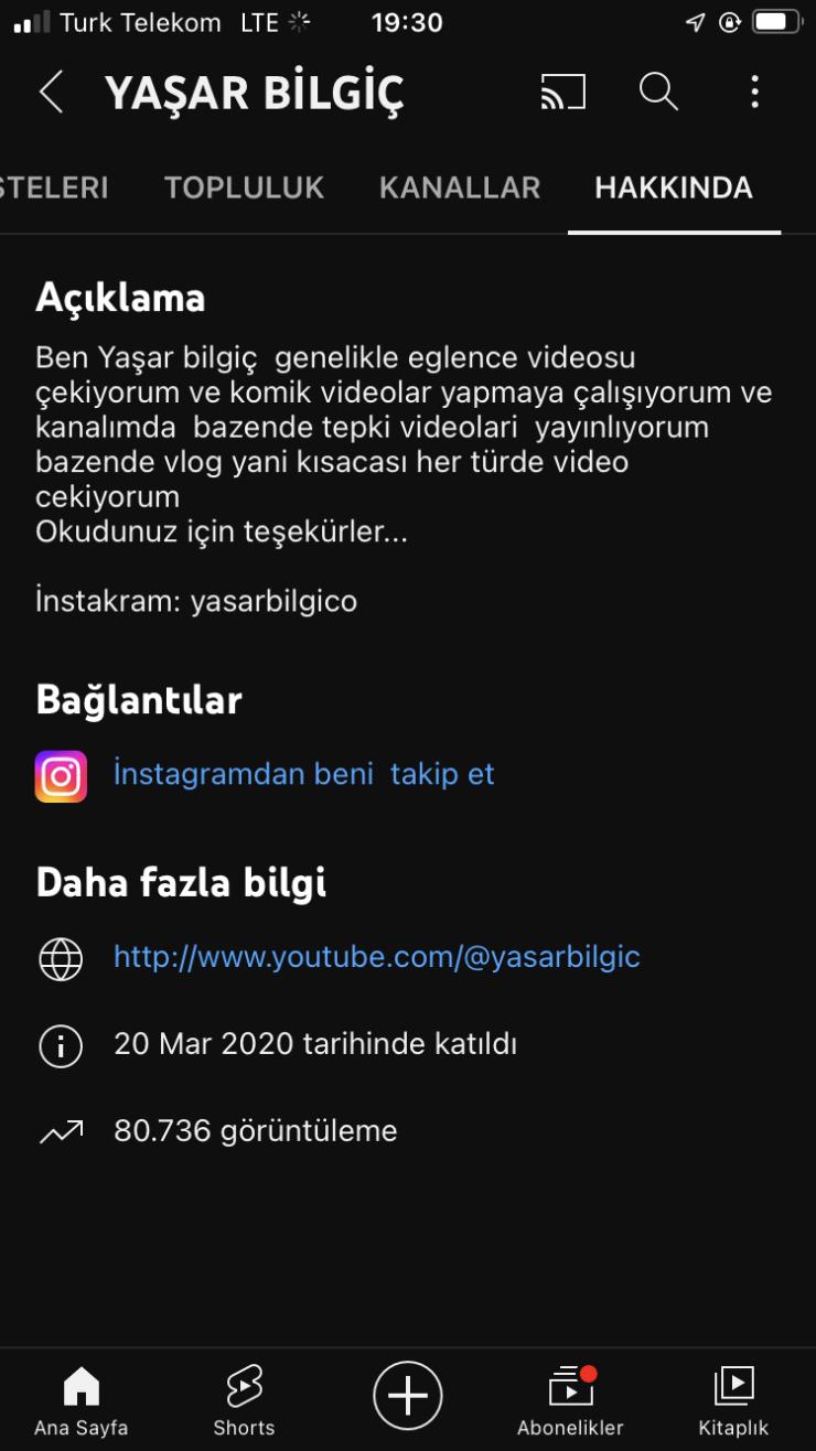 Saatlık YouTube kanalı 