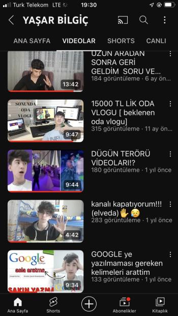 Saatlık YouTube kanalı 