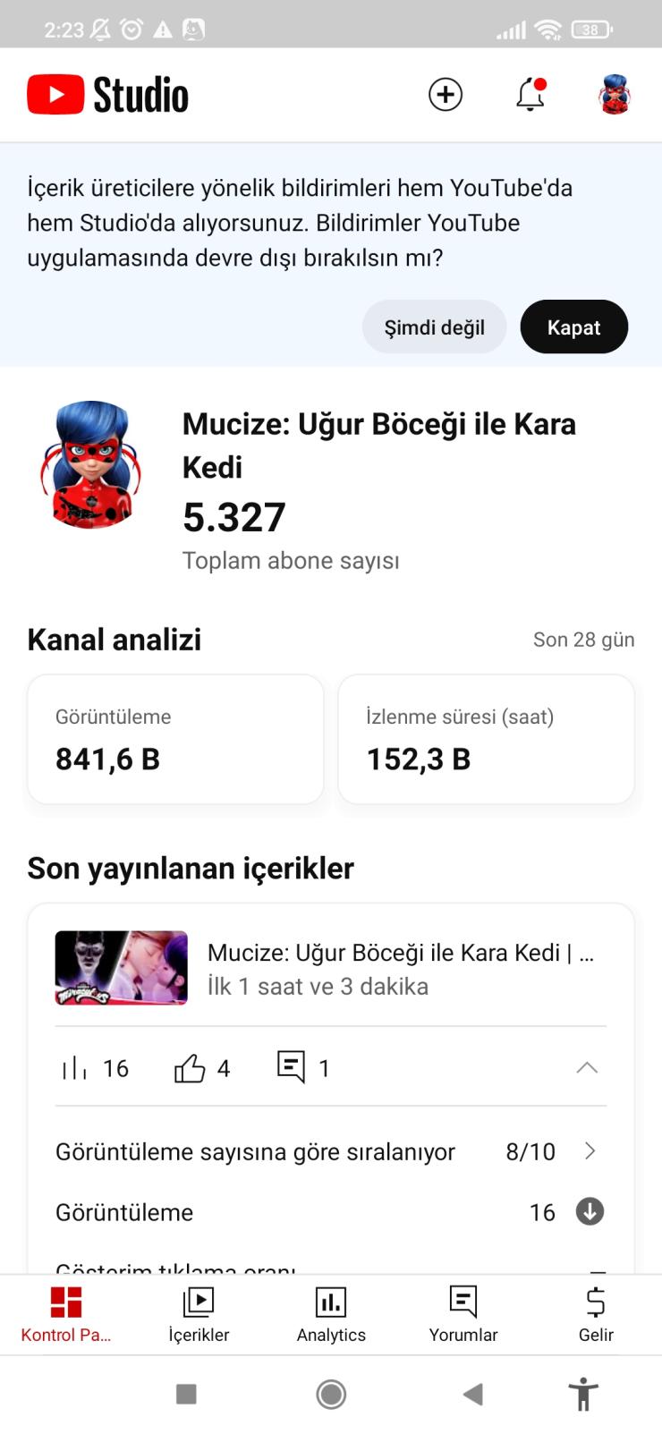 5.327k Aboneli YouTube Kanalı Satılıktır 