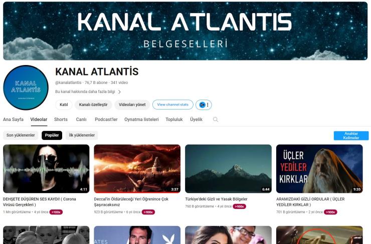 Kanal Atlantis Youtube Belgesel Kanalı