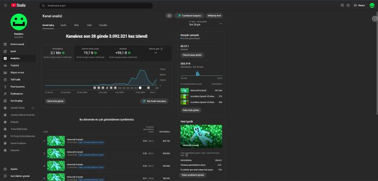 60K ABONELİ YABANCI YOUTUBE OYUN KANALI