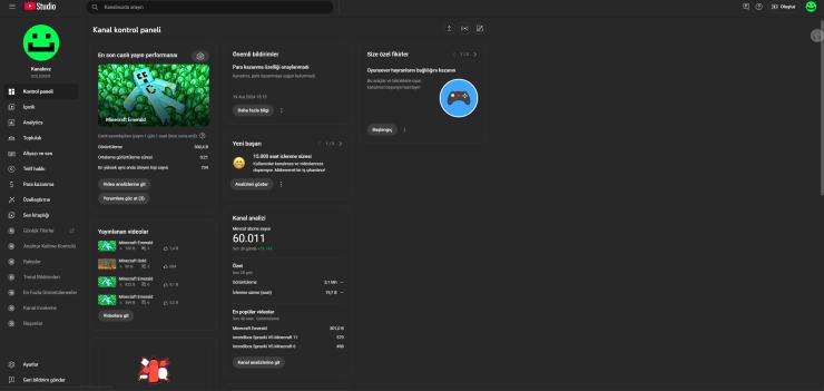 60K ABONELİ YABANCI YOUTUBE OYUN KANALI
