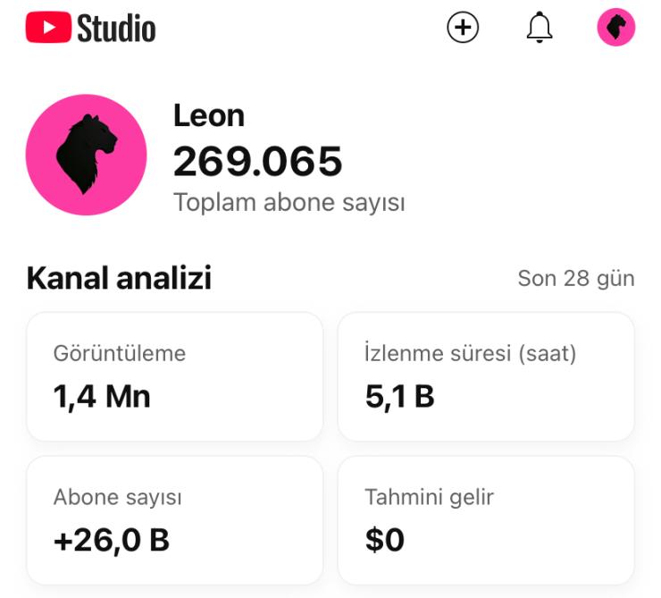 260 bin aboneli aktif youtube kanalı