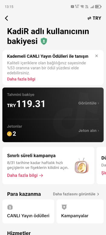 2400 takipçili 119 tl bakiyeli tiktok hesabı