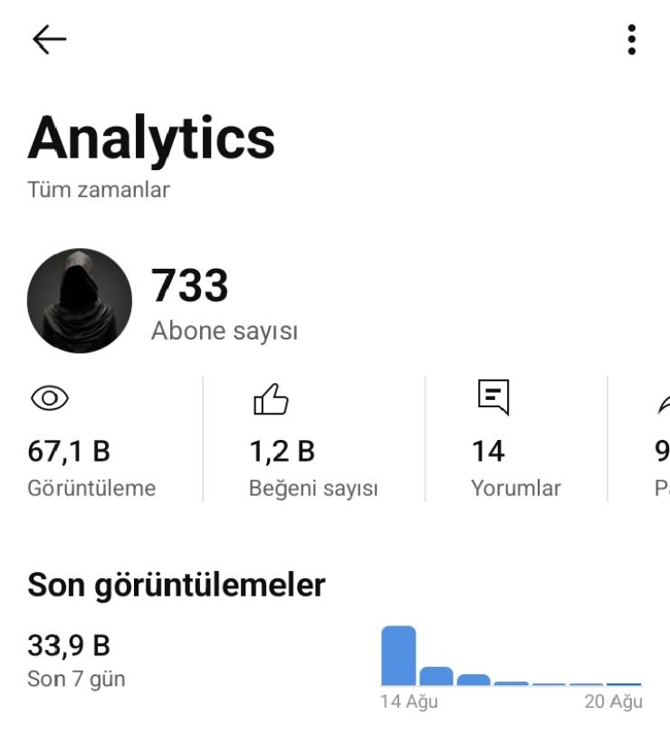 733 Aboneli YouTube Kanalı