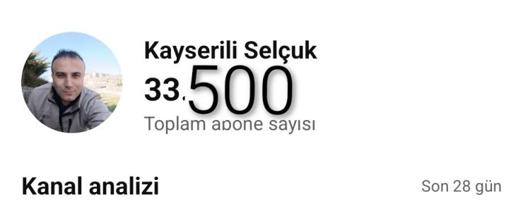 33 bin abone li YouTube kanalı