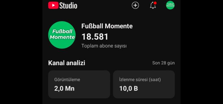 Global 18500 abone 2 milyon görüntülenme keşfete açık kanal