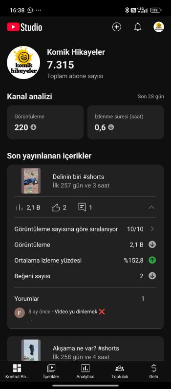 ⭐[Full Aktif] 7K aboneli | organik tr kanal
