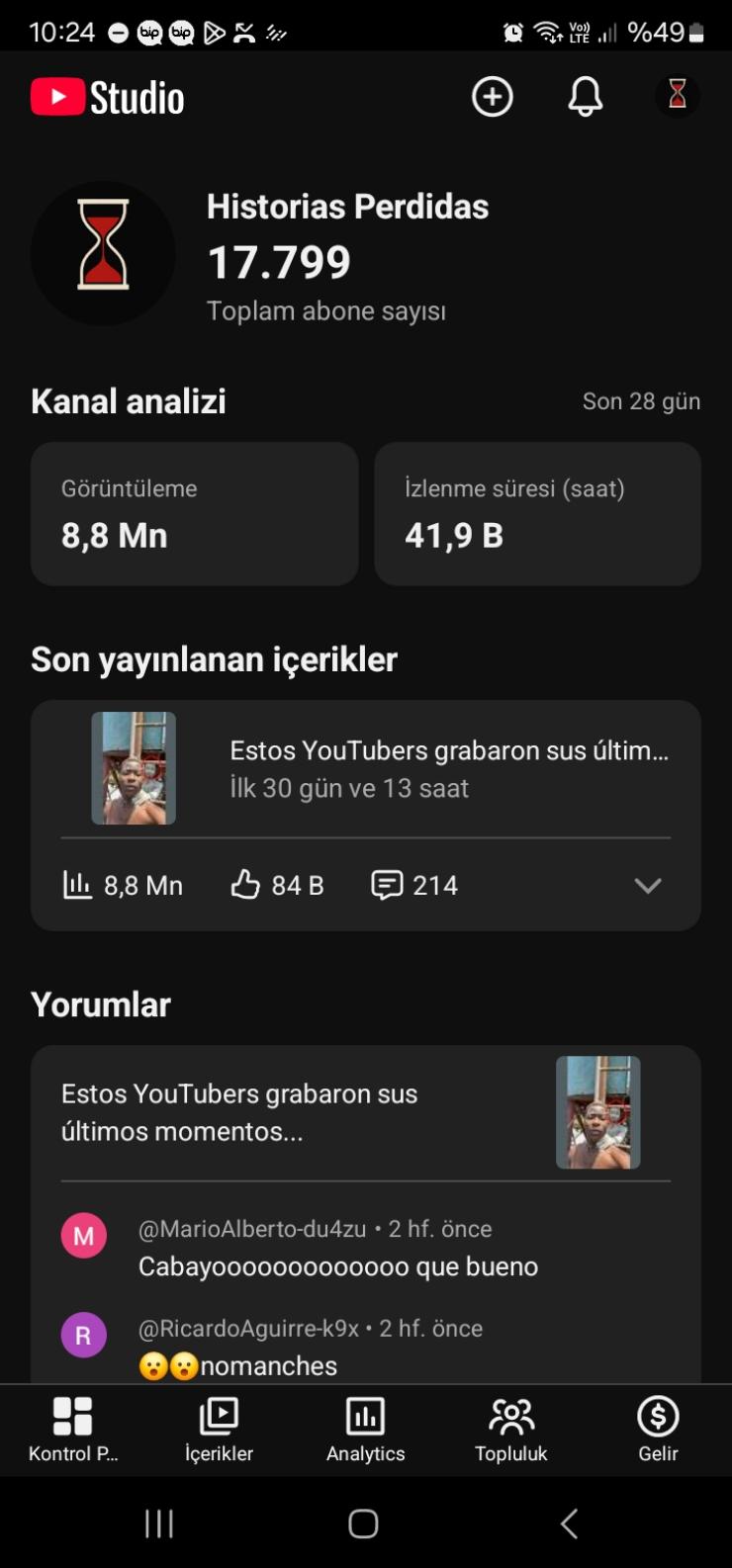 pk açık 18 bin aboneli 8.8milyon görüntülenmeli global kanal