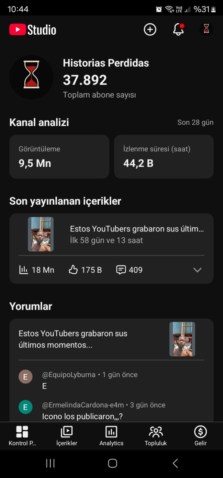 pk açık 38 bin aboneli 18 milyon görüntülenmeli global kanal