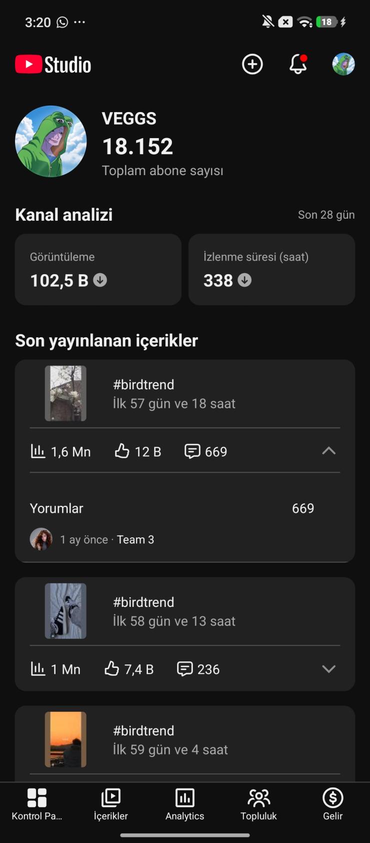 ⭐Full Aktif 18K Aboneli Organik Türk kitleli kanal 