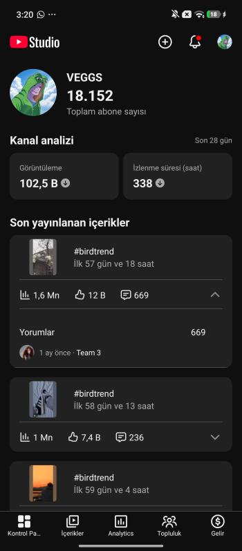 ⭐Full Aktif 18K Aboneli Organik Türk kitleli kanal 
