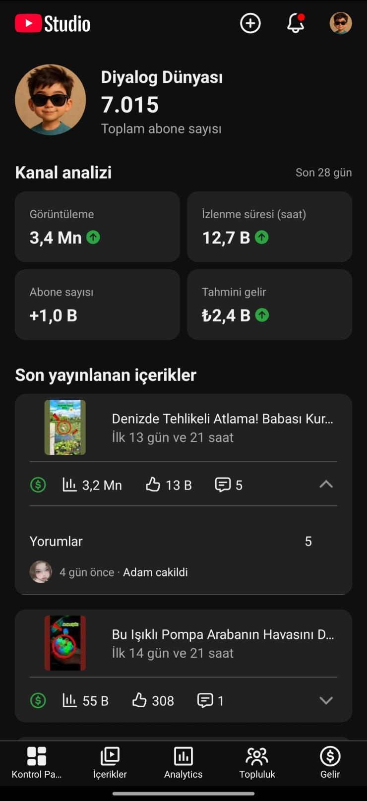 ⭐Aylık 2-3 Bin TL Gelirli  Aktif Psikoloji/Eğlence içerikli Organik Kanal
