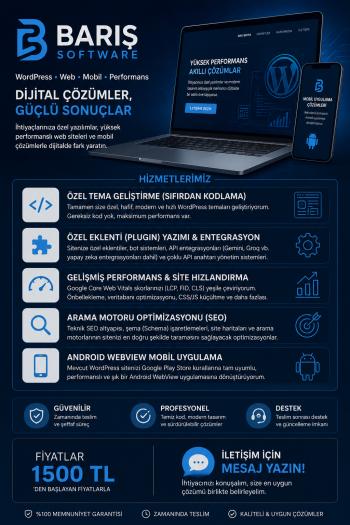 Profesyonel Web Yazılım & WordPress Çözümleri: Özel Tema, Eklenti, PHP/Python Bot ve Mobil Uygulama
