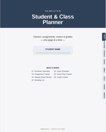 Dijital Planlayıcı Tasarımı - Bütçe ve Öğrenci Ajandası (PDF)