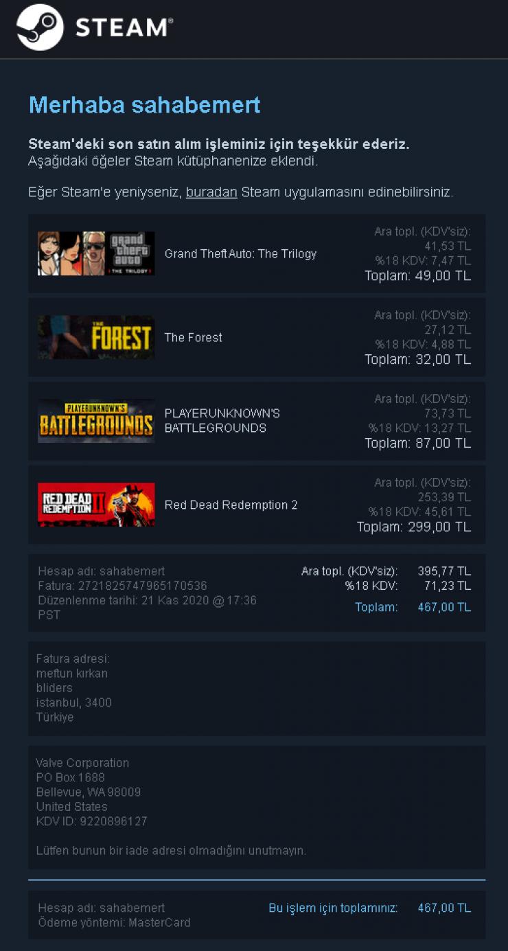 ÇOK UYGUNA STEAM HESAP!