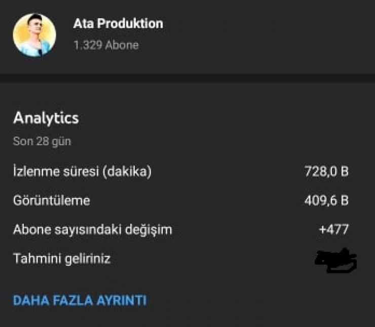 1.329 Aboneli Müzik Kanalı Aylık 400k izlenme